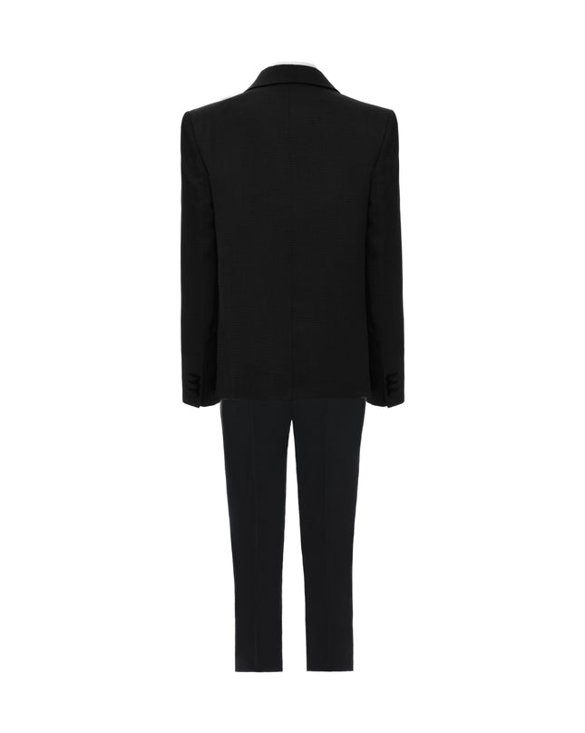 kids atelier moustache Black Satin-Lapel Formal Suit Set