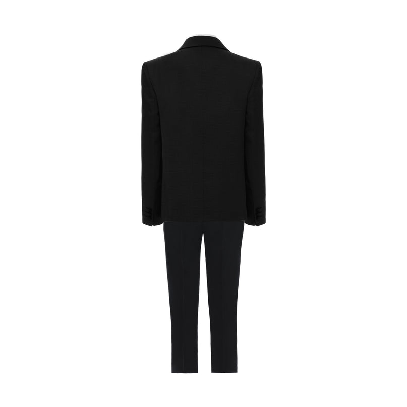 kids atelier moustache Black Satin-Lapel Formal Suit Set