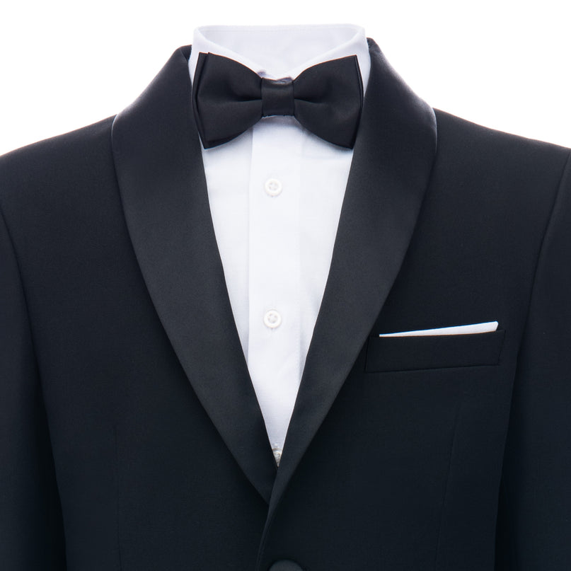 kids atelier moustache Black Suit with Black Shawl Lapel