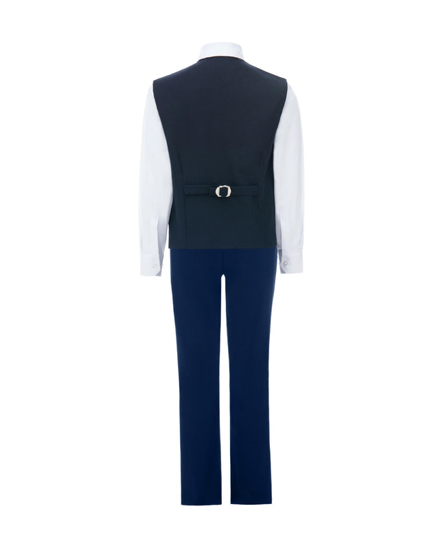 kids atelier moustache Navy Benito Vest Outfit Set