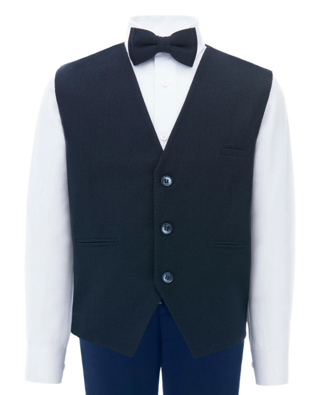 kids atelier moustache Navy Benito Vest Outfit Set