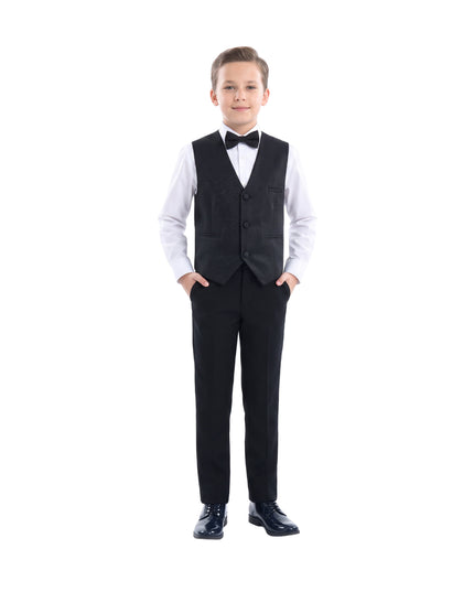 kids atelier moustache Black Zenon Vest Outfit Set