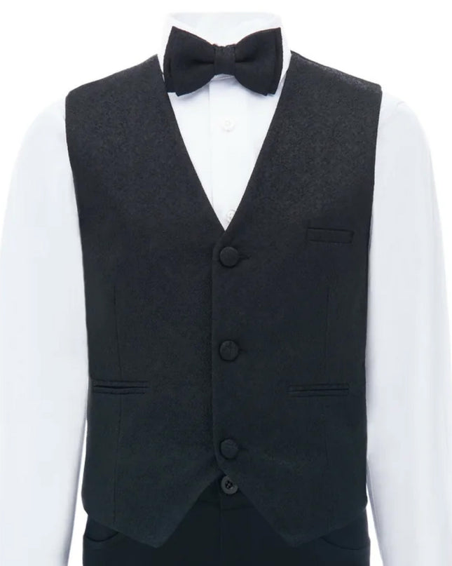kids atelier moustache Black Zenon Vest Outfit Set