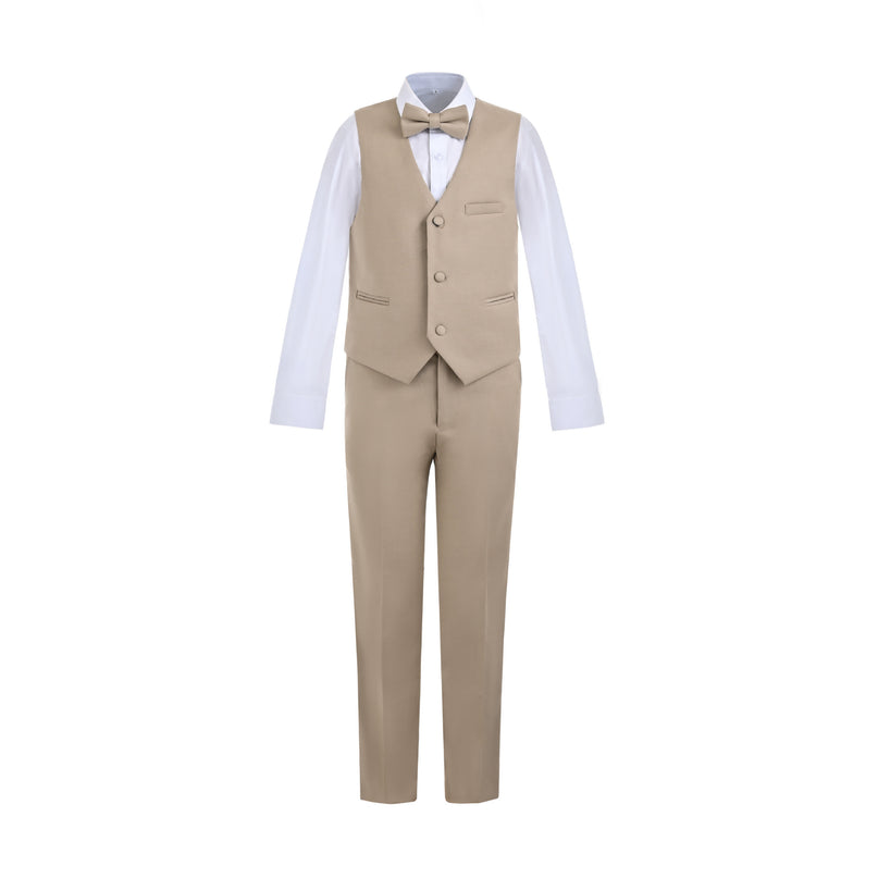 kids atelier moustache Beige Formal Vest Suit Set