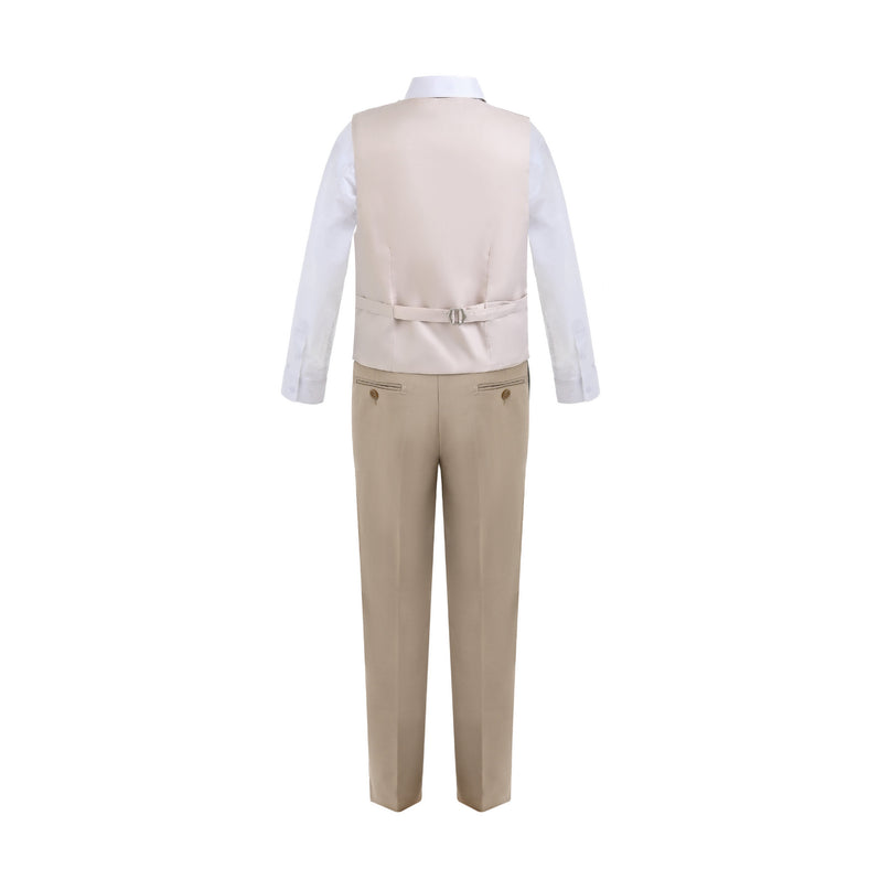 kids atelier moustache Beige Formal Vest Suit Set