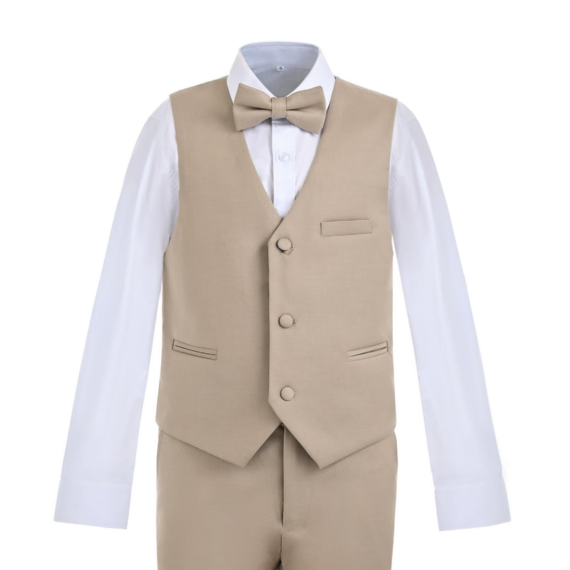 kids atelier moustache Beige Formal Vest Suit Set