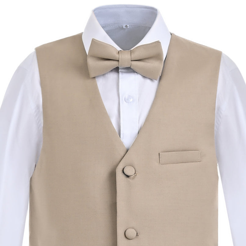 kids atelier moustache Beige Formal Vest Suit Set