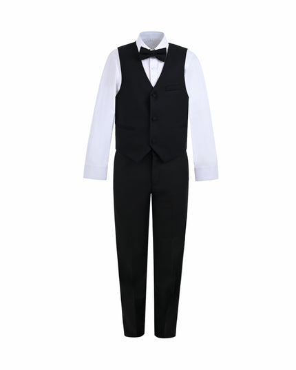 kids atelier moustache Black Formal Vest Suit Set