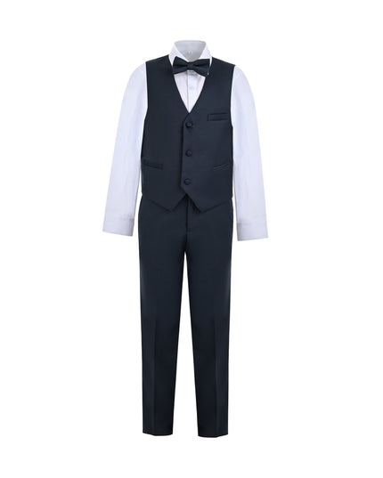 kids atelier moustache Gray Formal Vest Suit Set