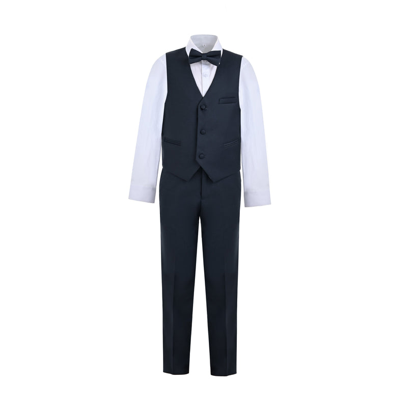 kids atelier moustache Gray Formal Vest Suit Set