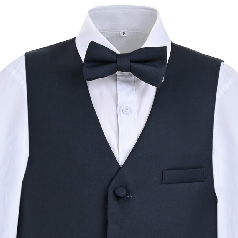 kids atelier moustache Gray Formal Vest Suit Set