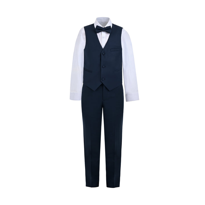 kids atelier moustache Navy Formal Vest Suit Set