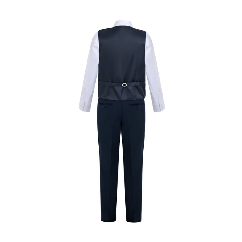 kids atelier moustache Navy Formal Vest Suit Set