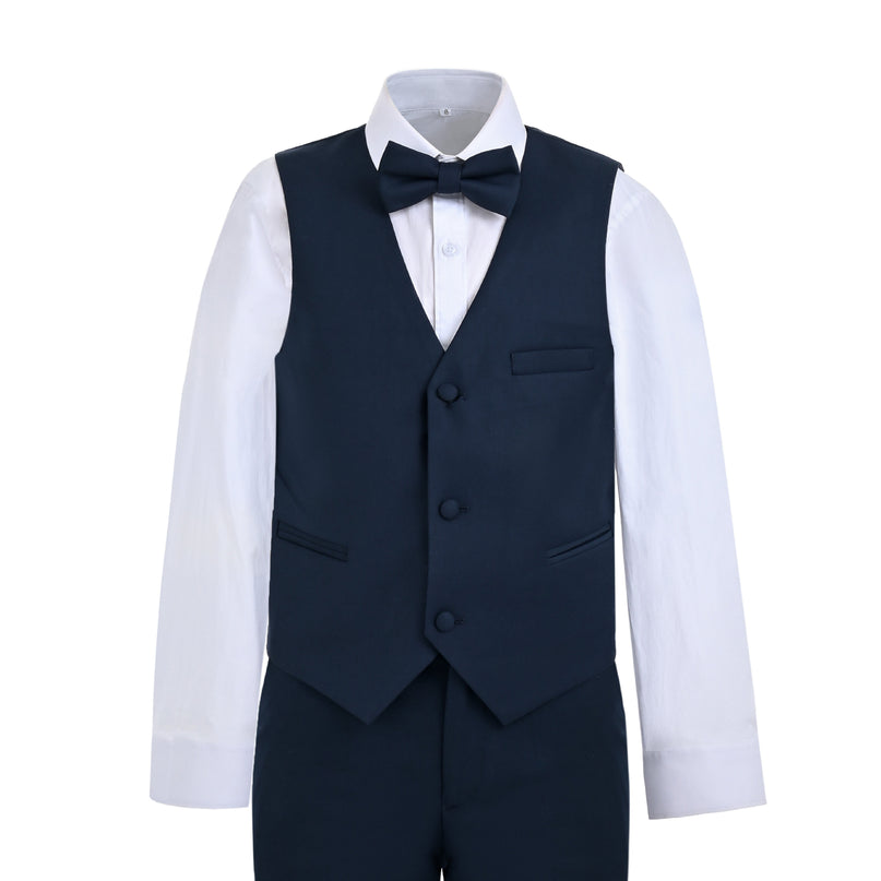 kids atelier moustache Navy Formal Vest Suit Set
