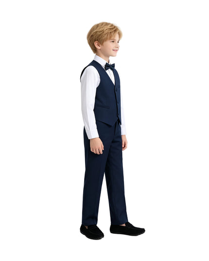 kids atelier moustache Navy Formal Vest Suit Set