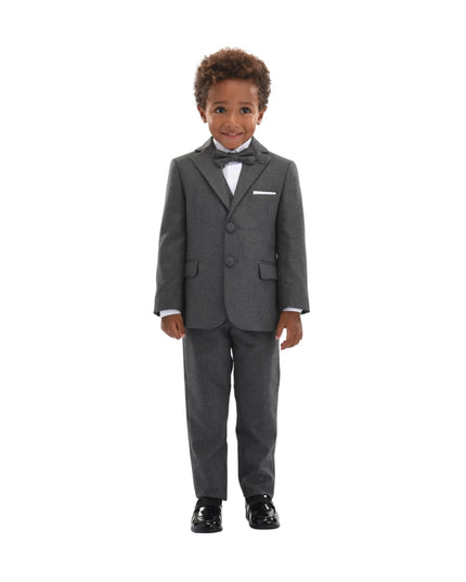 kids atelier moustache Gray 5pc Peak Lapel Tuxedo