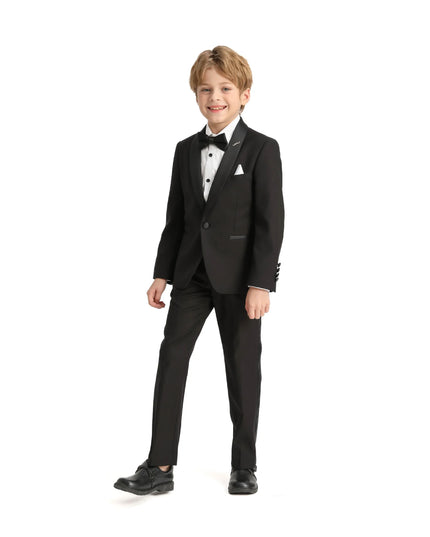 kids atelier moustache Black Moustache Shawl Lapel Tuxedo Set