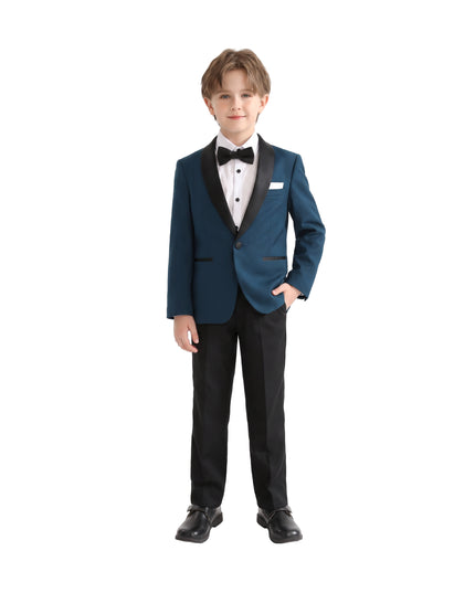 kids atelier moustache Navy Moustache Shawl Lapel Tuxedo Set
