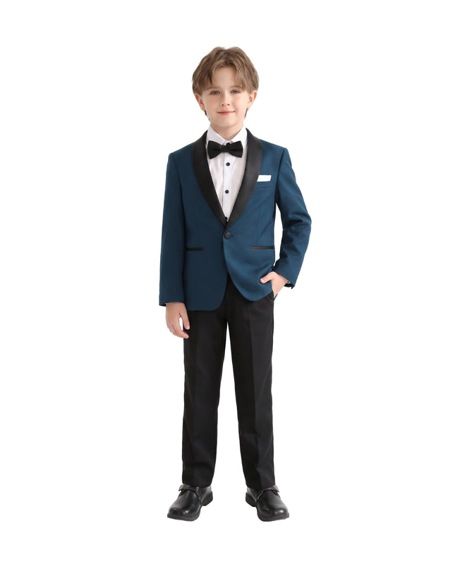 kids atelier moustache Navy Moustache Shawl Lapel Tuxedo Set