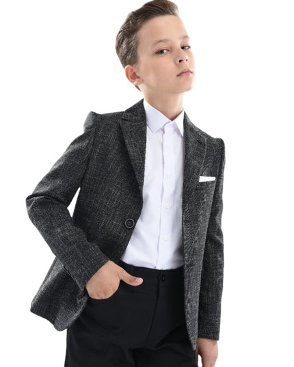 Smoky Gray Peak Lapel Blazer