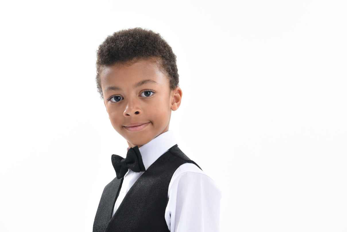 Black Print Vest & Bowtie