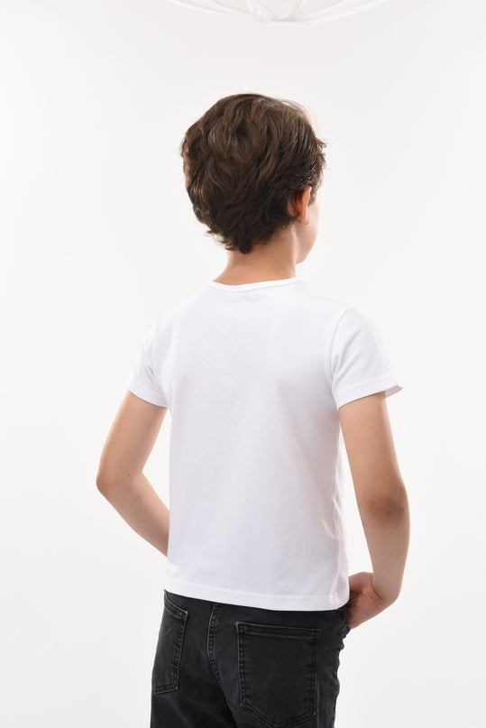 White Solid Cotton T-Shirt