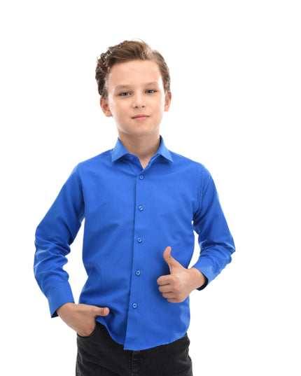 Blue Solid Dress Shirt