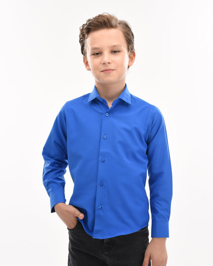 Blue Solid Dress Shirt