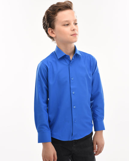 Blue Solid Dress Shirt