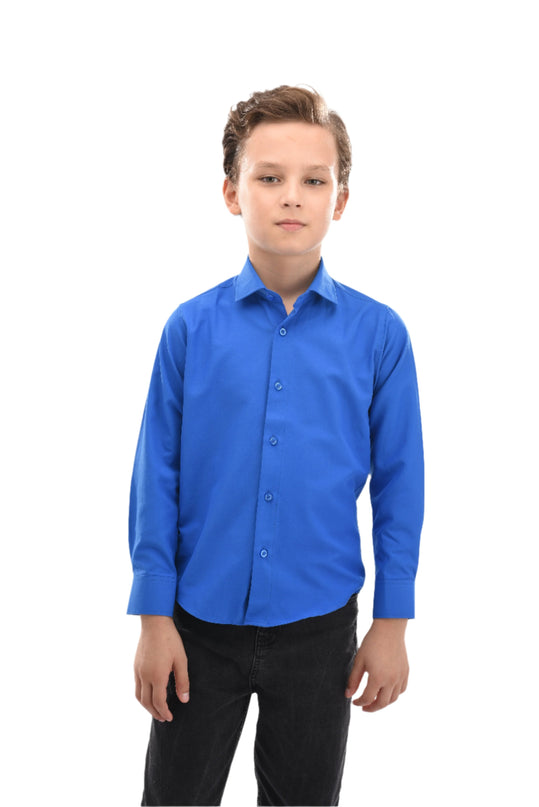 Blue Solid Dress Shirt