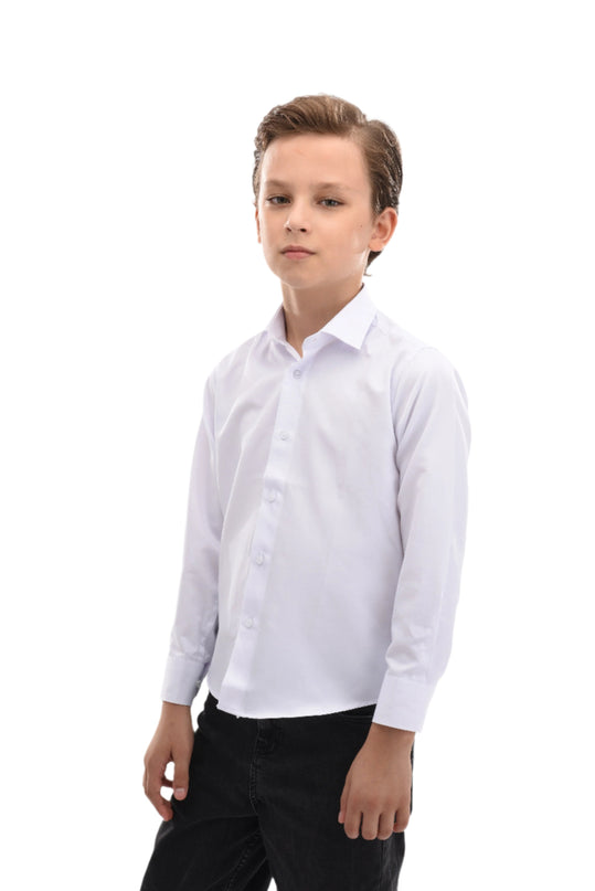 White Solid Dress Shirt