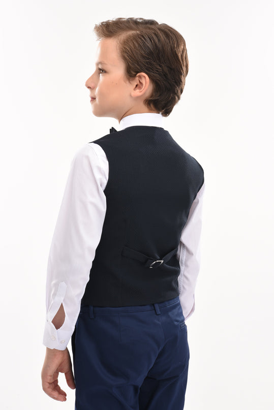 Navy Benito Vest Outfit Set