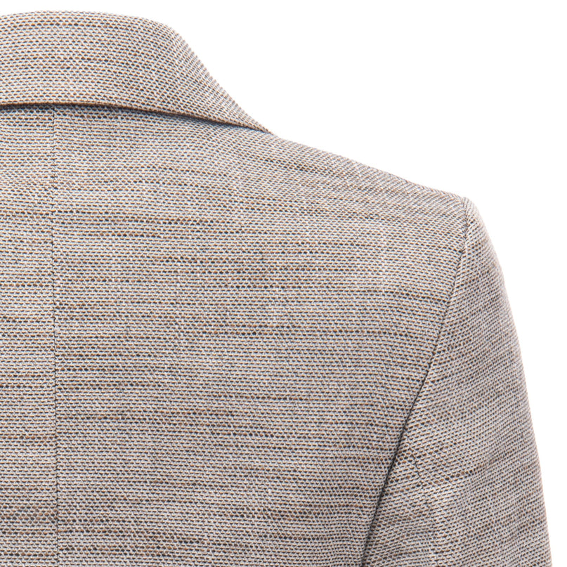 Beige Tweed Peak Lapel Blazer